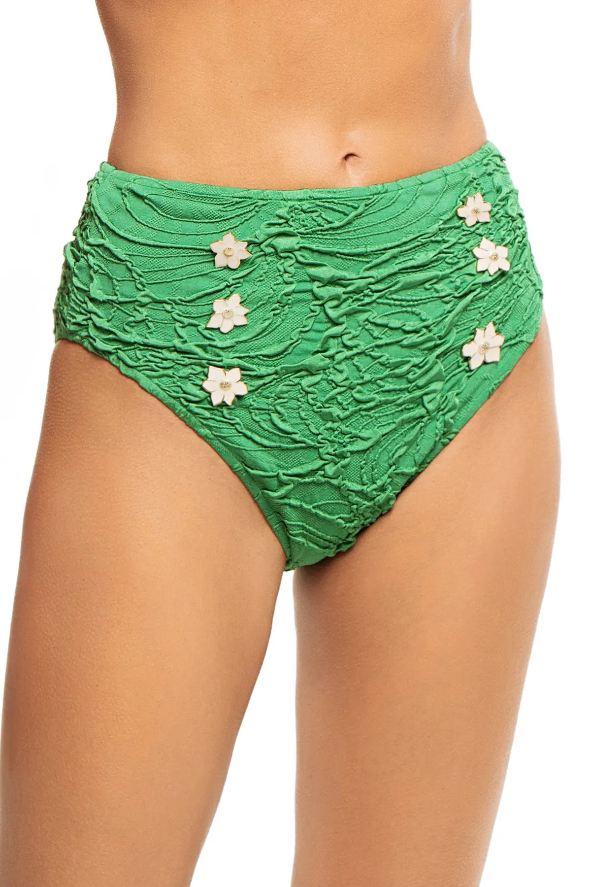 Jacquard High Waist Bikini Bottom