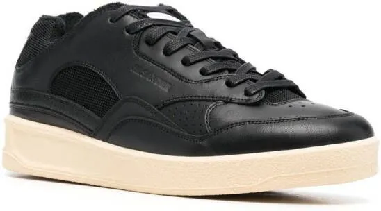 Jil Sander panelled low-top leather sneakers Black