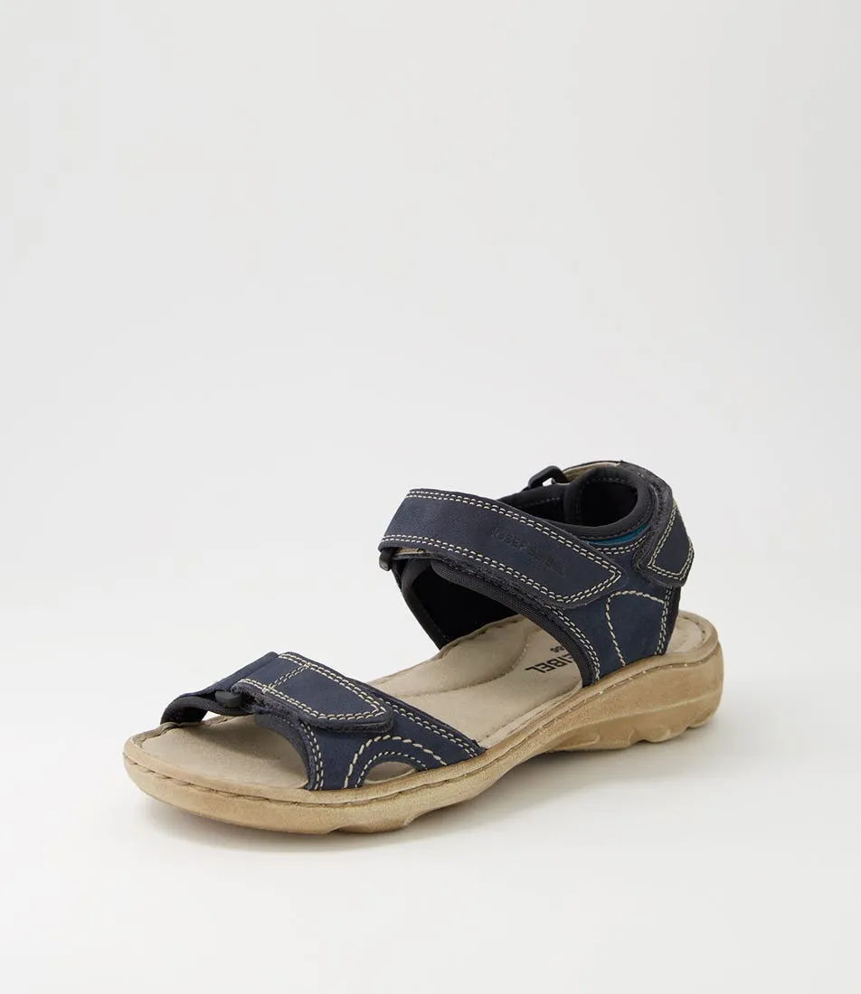 JOSEF SEIBEL Lene 01 Dunkelblau Multi Leather Sandals