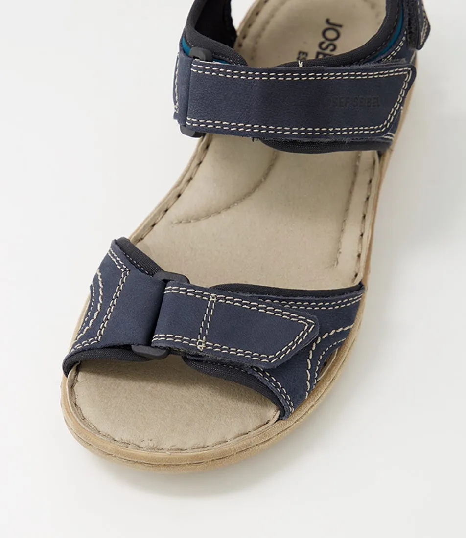 JOSEF SEIBEL Lene 01 Dunkelblau Multi Leather Sandals