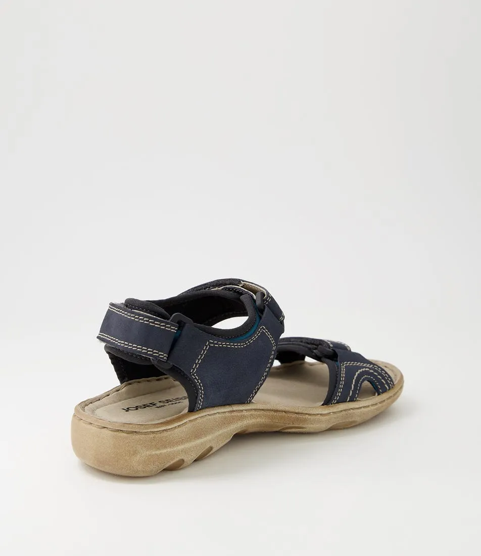 JOSEF SEIBEL Lene 01 Dunkelblau Multi Leather Sandals