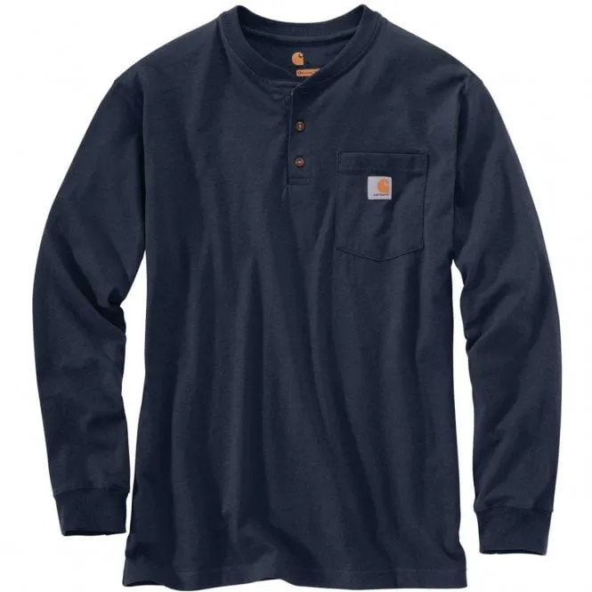 K128 Workwear Pocket Henley Long Sleeve