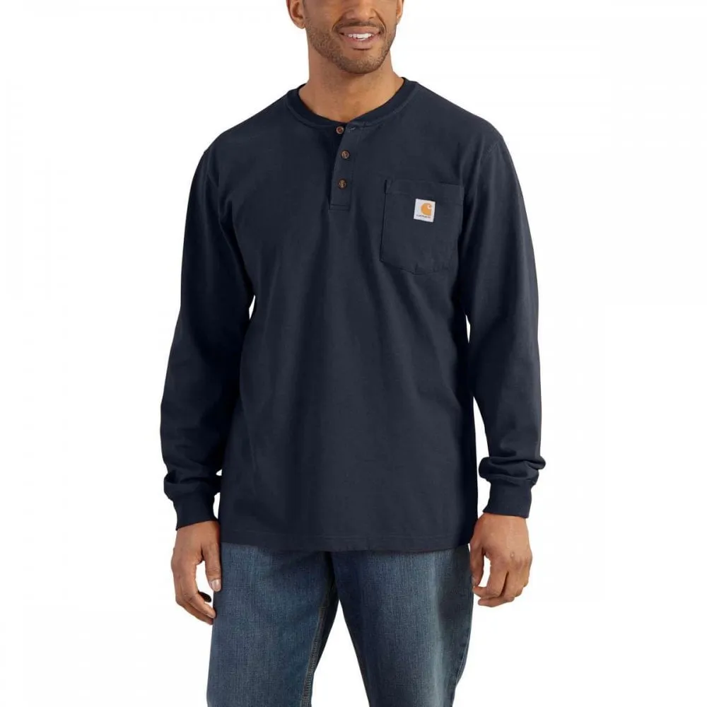 K128 Workwear Pocket Henley Long Sleeve