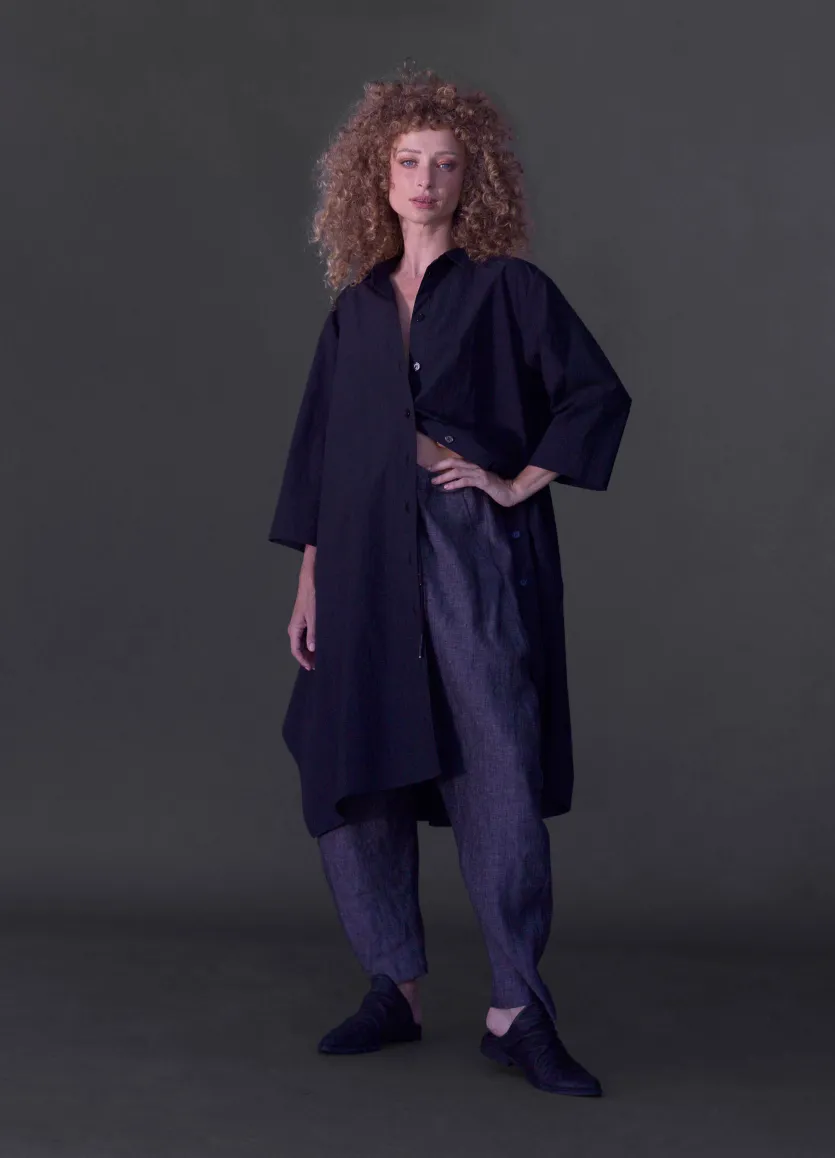 KA442 Amma Duster/Dress/Tunic-Black