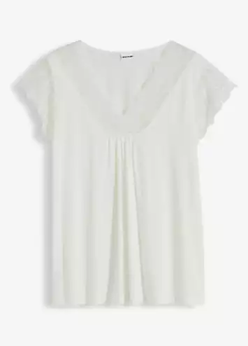 Lace Trim V-Neck Tunic by bonprix | Look Again