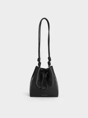 Leia Knotted Bucket Bag - Noir