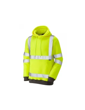 Leo Workwear - SS04 Goodleigh Class 3 Hooded Sweatshirt - Yellow - 2020ppe Size S