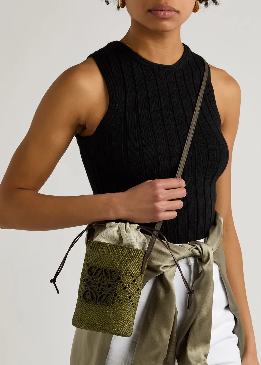 LOEWE X Paula's Ibiza Square Pocket raffia cross-body bag -                         -                     -                