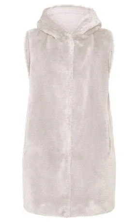 Long ivory oakwood sleeveless vest 64667