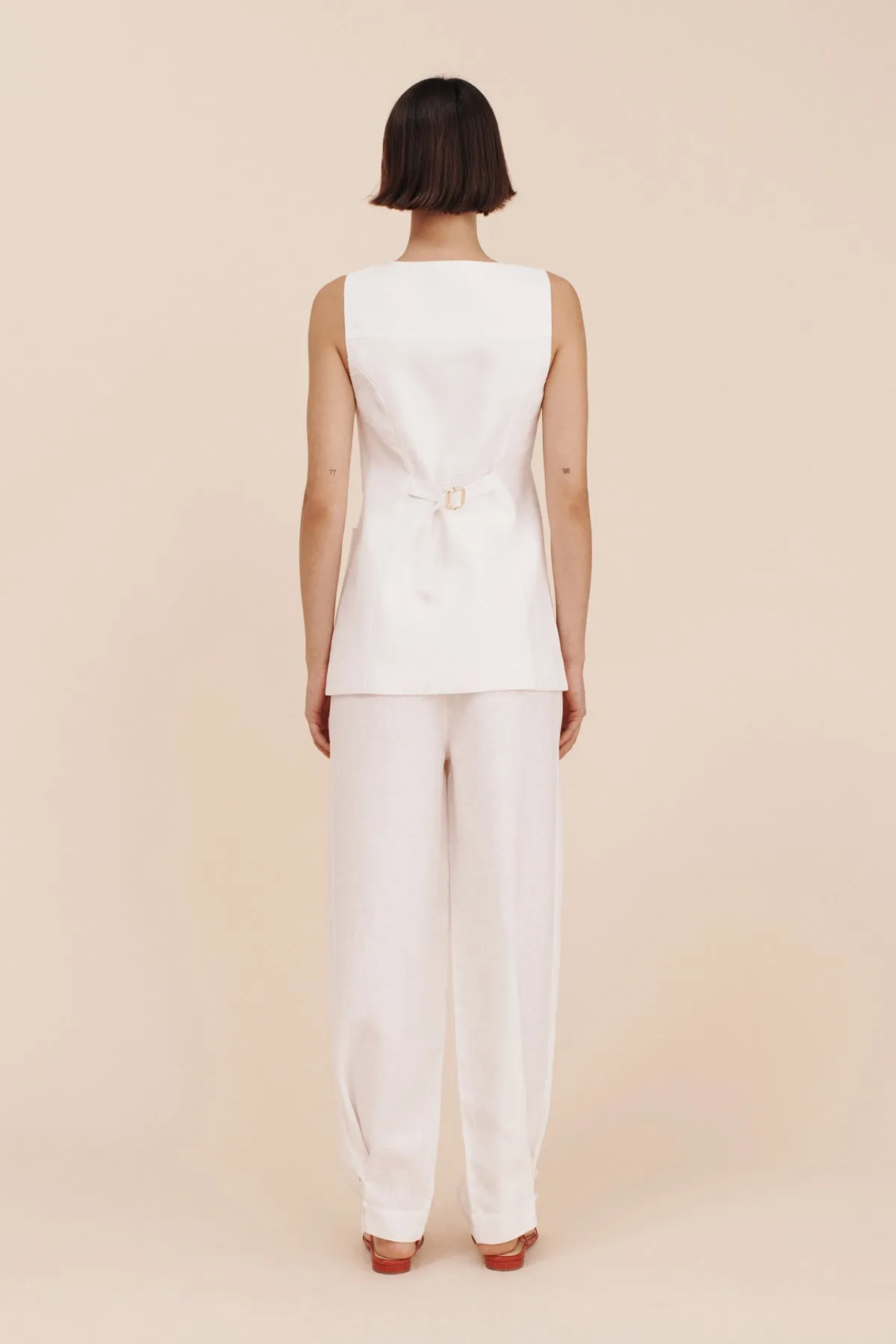 LORENZO TAILORED VEST - IVORY