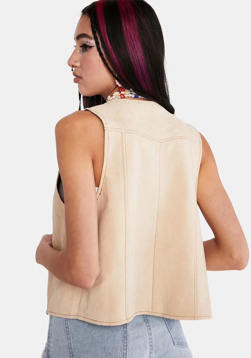 Main Street Rebel Faux Suede Vest-