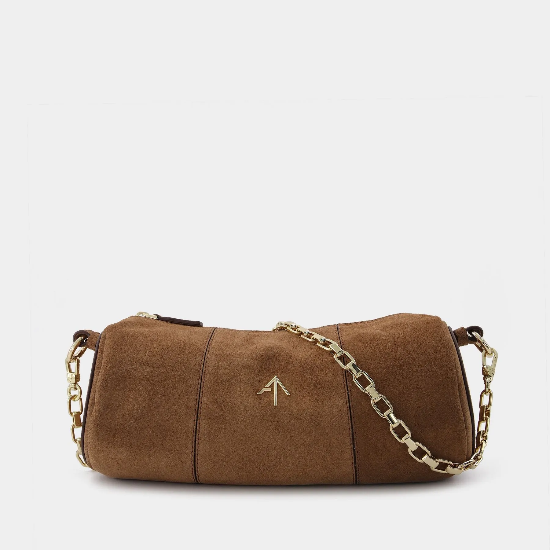 Manu Atelier  Cylinder Bag in Brown Leather