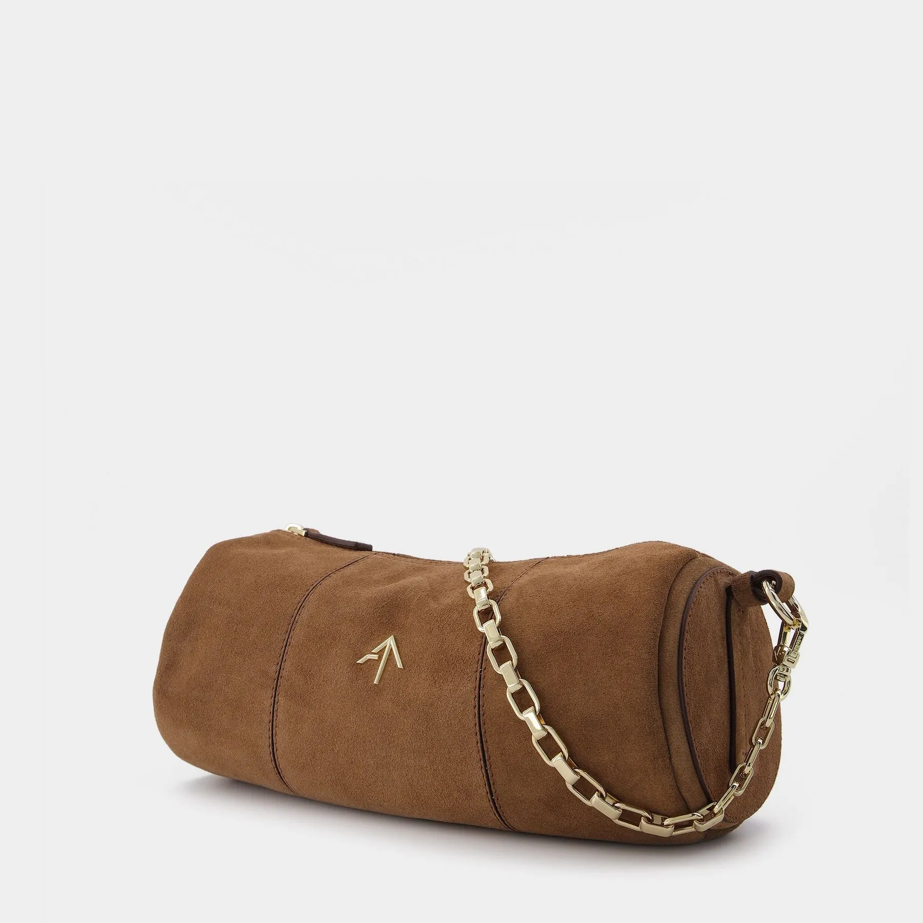 Manu Atelier  Cylinder Bag in Brown Leather