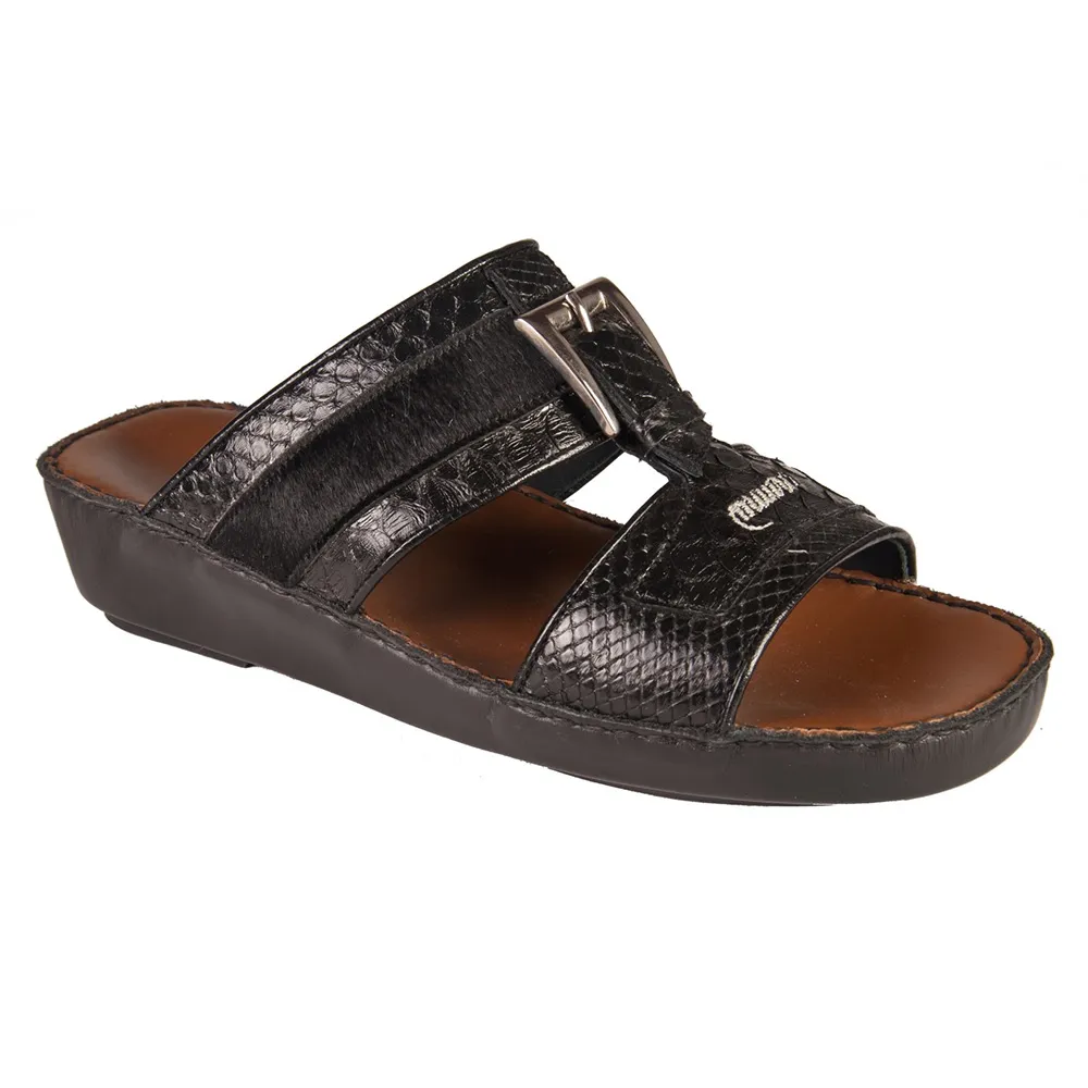 Mauri 5143 Python / Pony Sandals Black (Special Order)