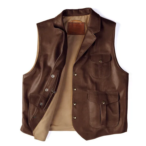 MEN'S FASHION VINTAGE WESTERN LEATHER VEST