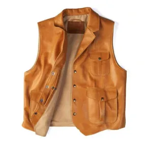 MEN'S FASHION VINTAGE WESTERN LEATHER VEST