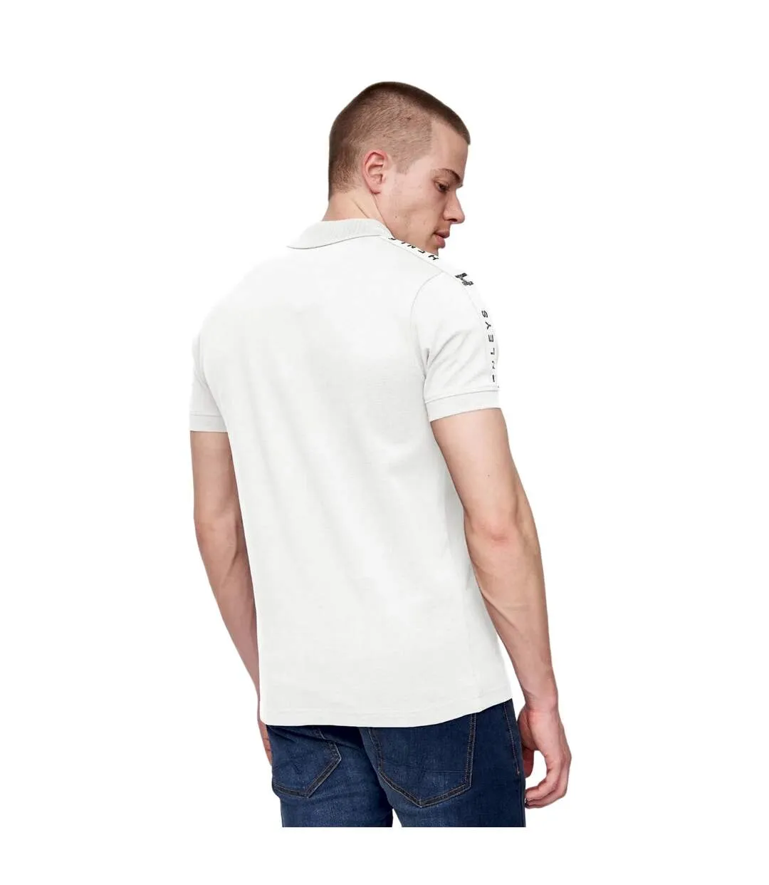 Mens tapehen polo shirt white Henleys