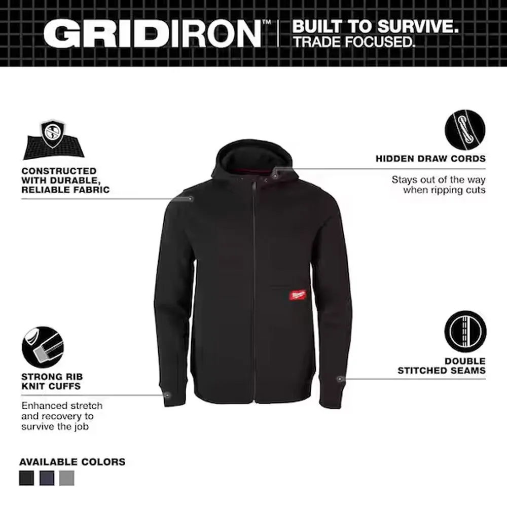 Milwaukee Tools GRIDIRON Full-Zip Hoodie Medium M250B-MD