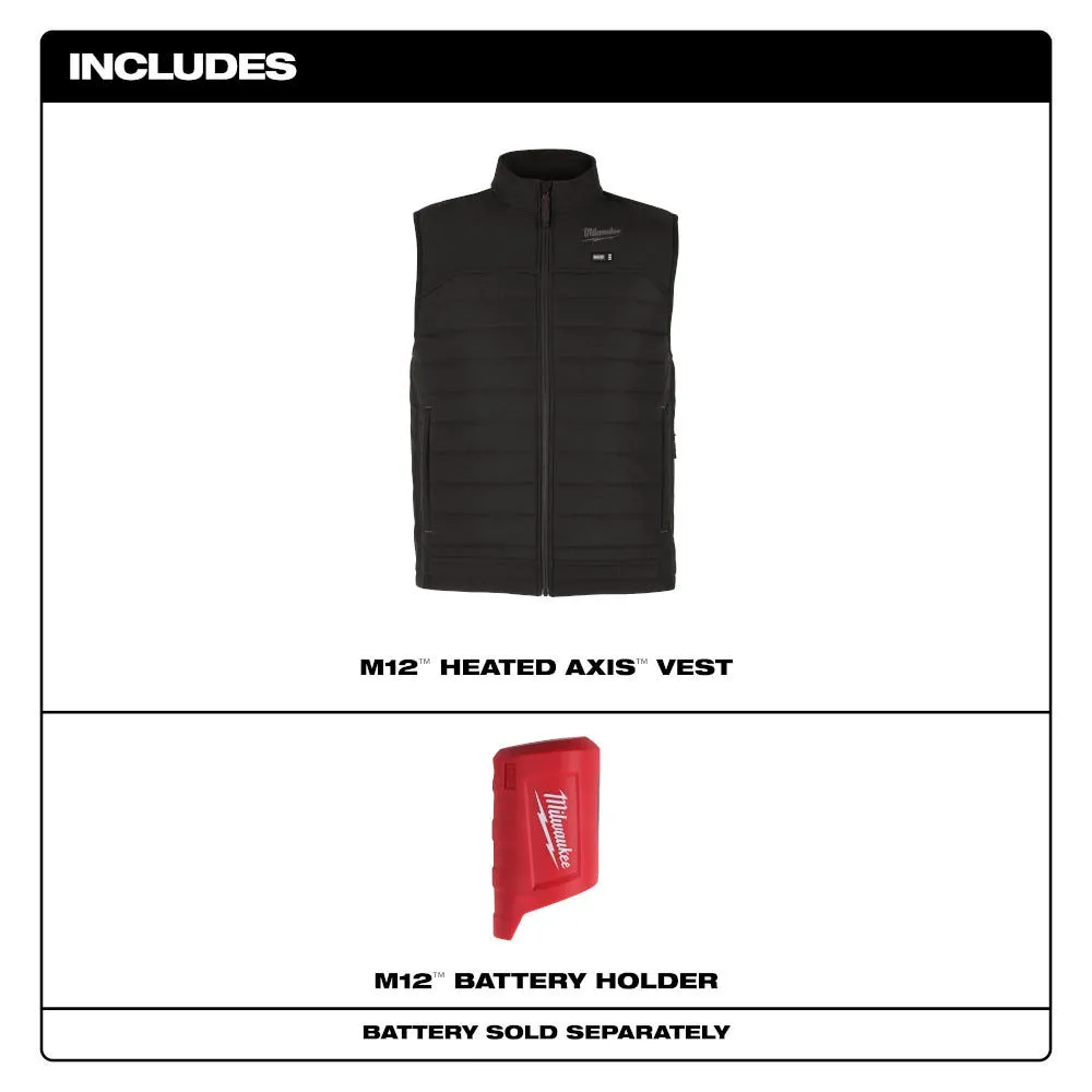 Milwaukee Tools M12 Heated Axis Vest Black, Bare M300B