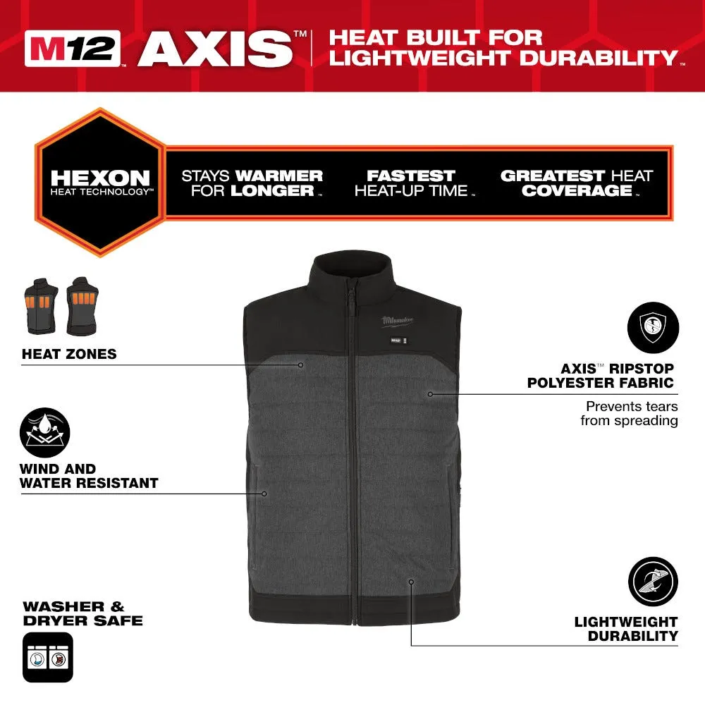 Milwaukee Tools M12 Heated Axis Vest Grey, Kit M300G