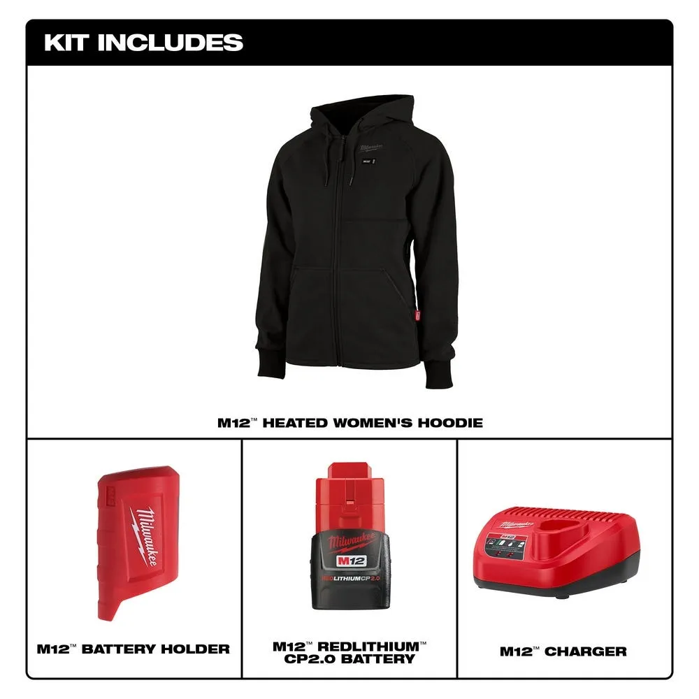 Milwaukee Tools M12 Women's Heated Hoodie Black, Kit 336B-21