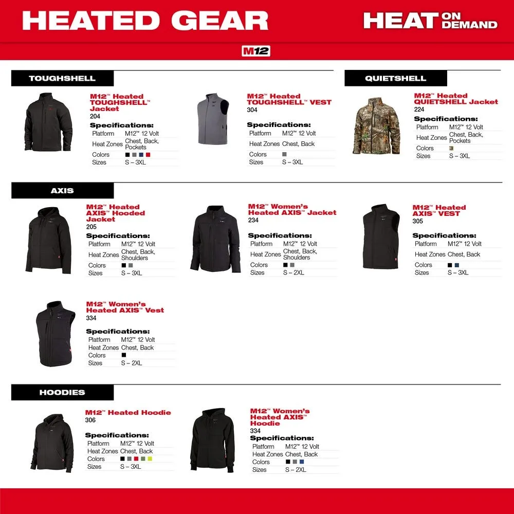 Milwaukee Tools M12 Women's Heated Hoodie Black, Kit 336B-21