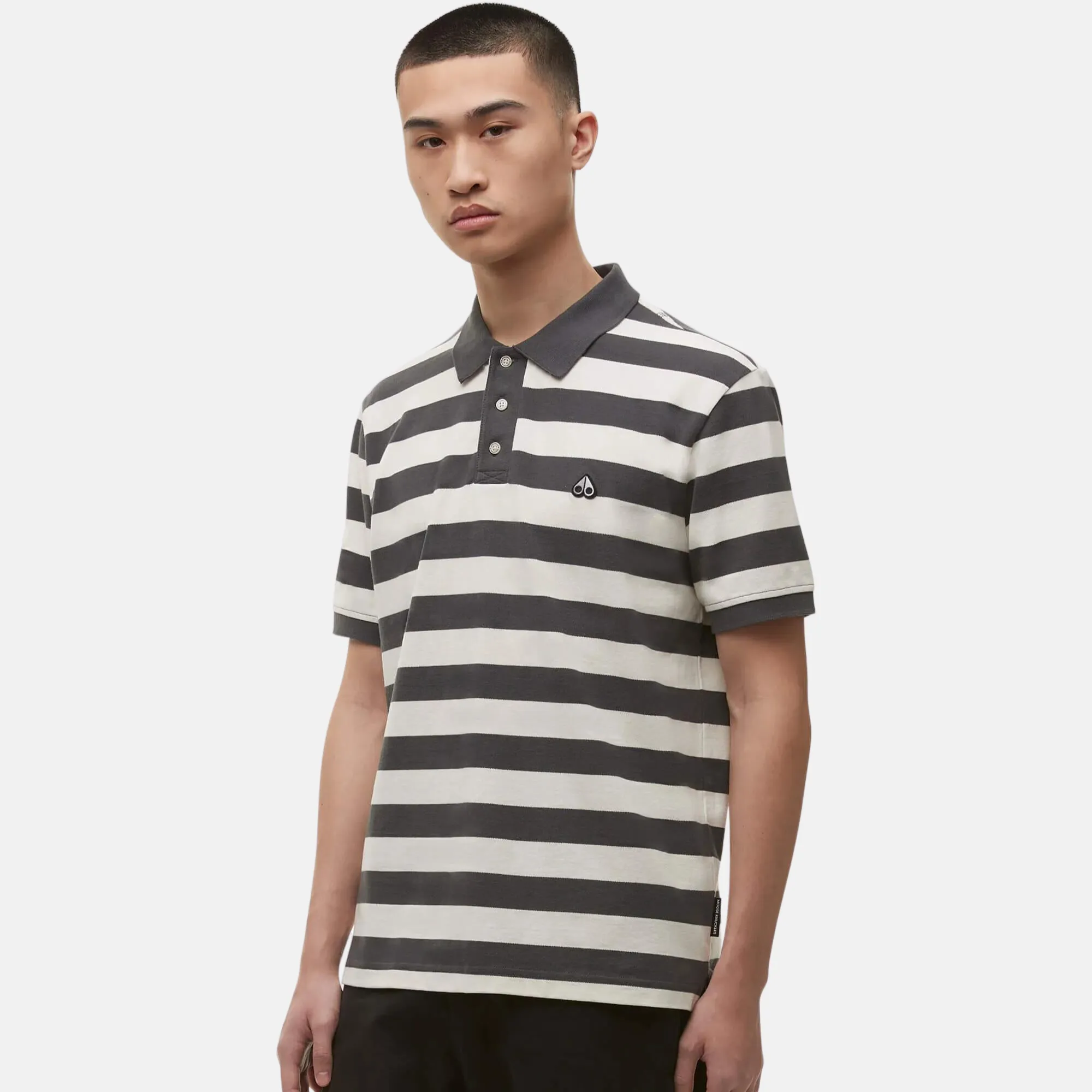 Moose Knuckles Pique Striped Polo