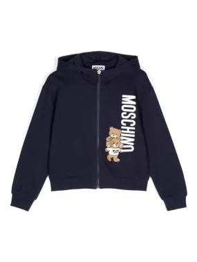 MOSCHINO KIDS Blue Moschino Teddy Bear Zip-Up Hoodie