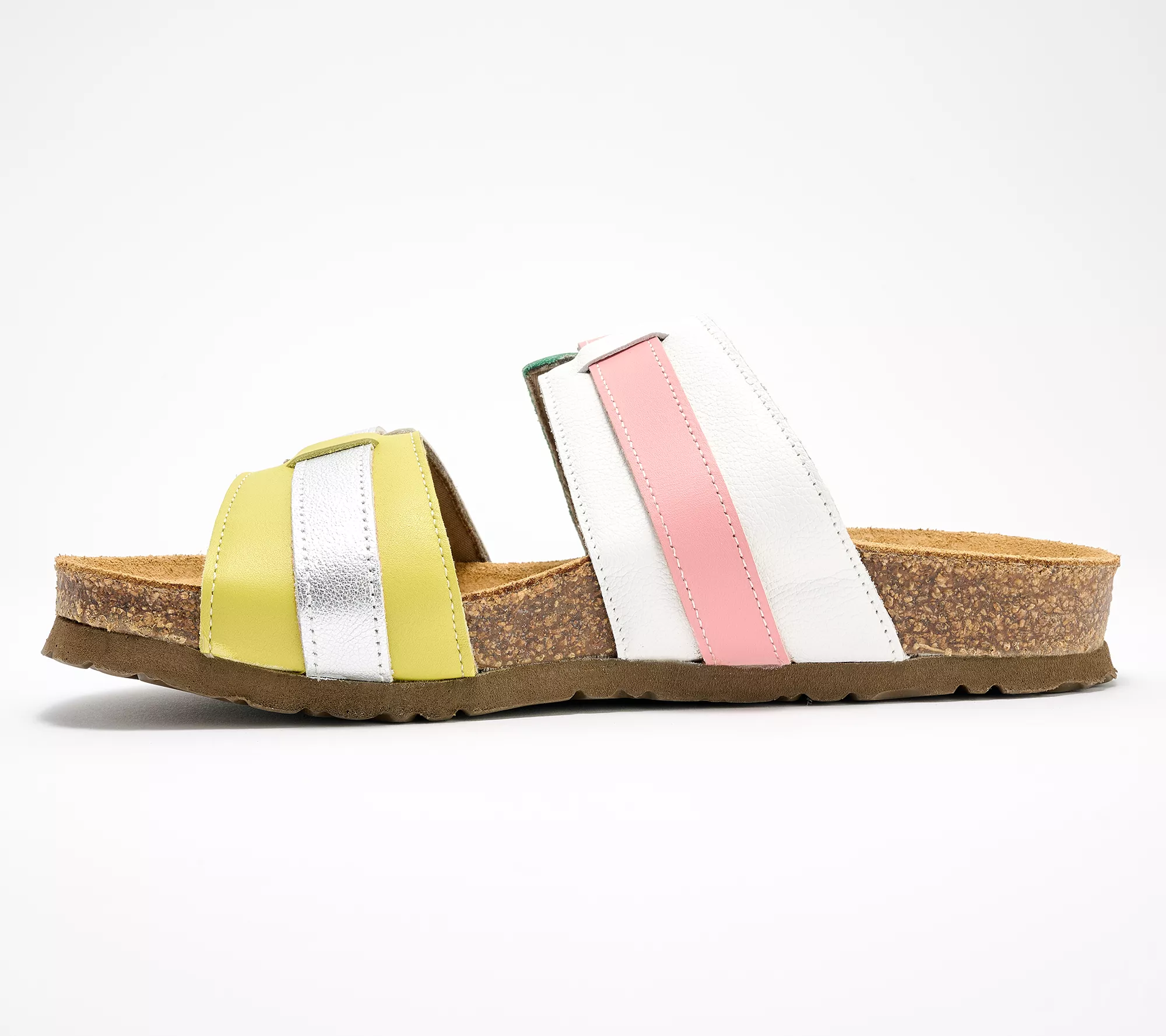 Naot Leather Double Strap Slide Sandals - Santa Cruz