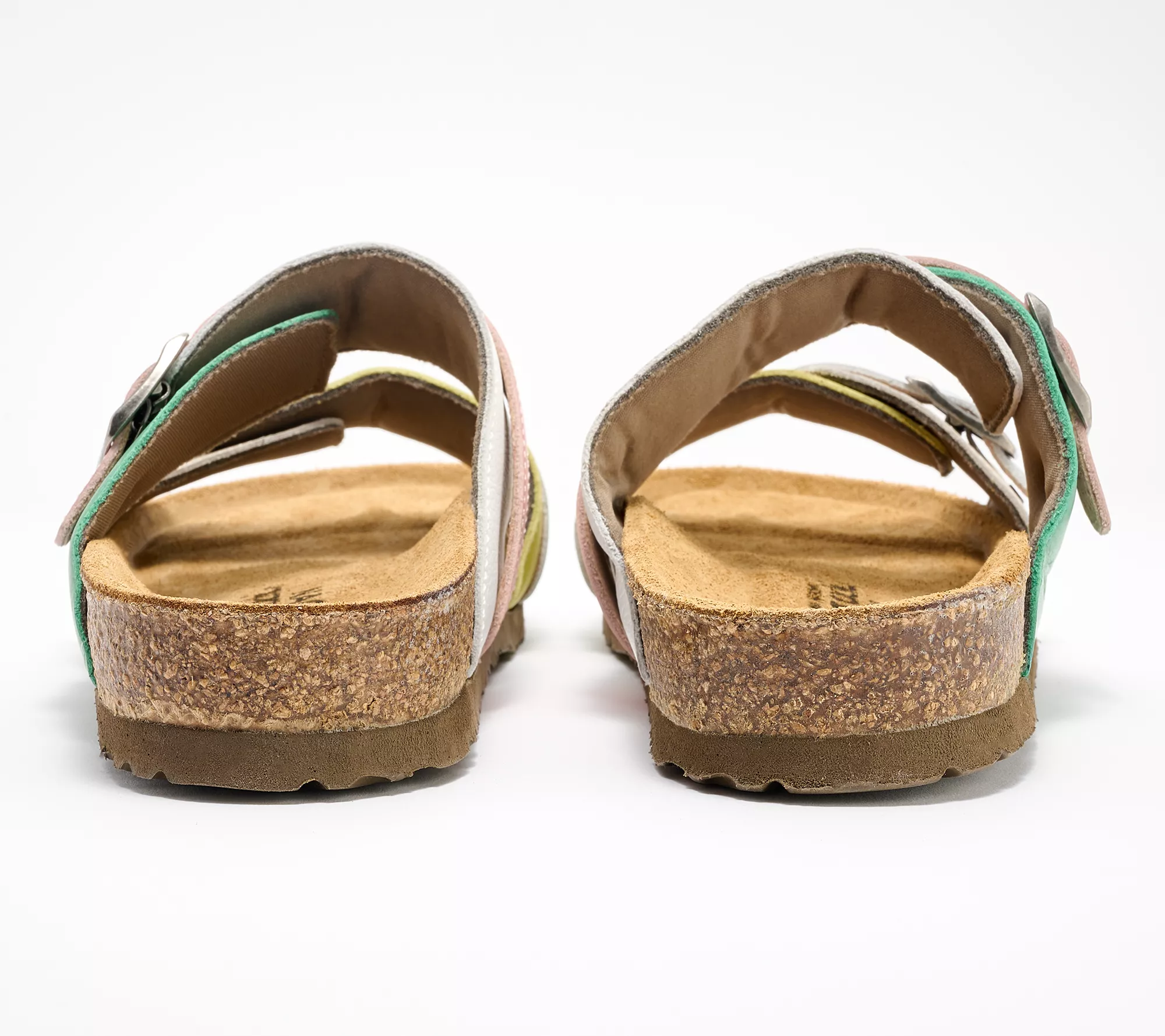 Naot Leather Double Strap Slide Sandals - Santa Cruz