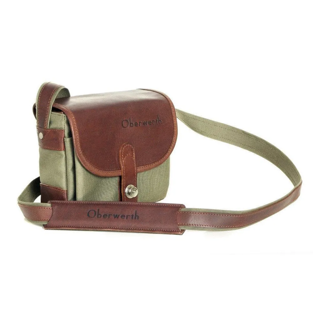 Oberwerth Bayreuth Small Photo Bag - Cordura/Leather- Olive/Dark Brown