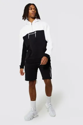 Official Man Colour Block Short Tracksuit | boohooMAN UK