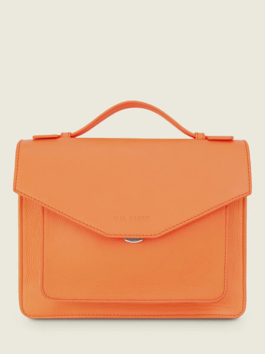 Orange Leather Cross-Body Bag for Women - Simone Pastel Apricot | PAUL MARIUS