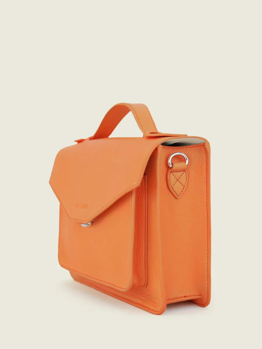 Orange Leather Cross-Body Bag for Women - Simone Pastel Apricot | PAUL MARIUS