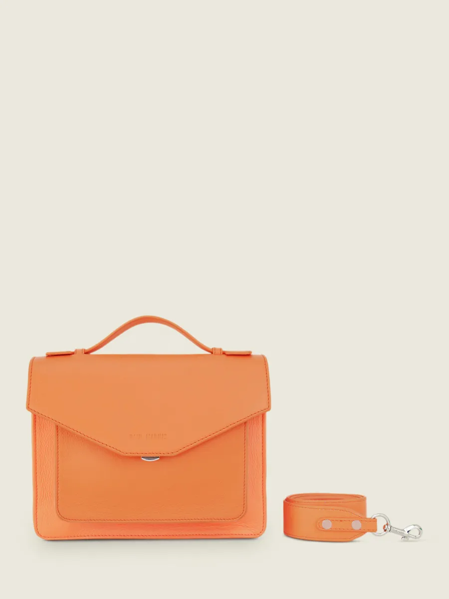 Orange Leather Cross-Body Bag for Women - Simone Pastel Apricot | PAUL MARIUS