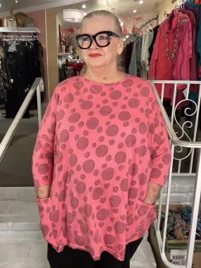 O/S DOT TUNIC - WATERMELON