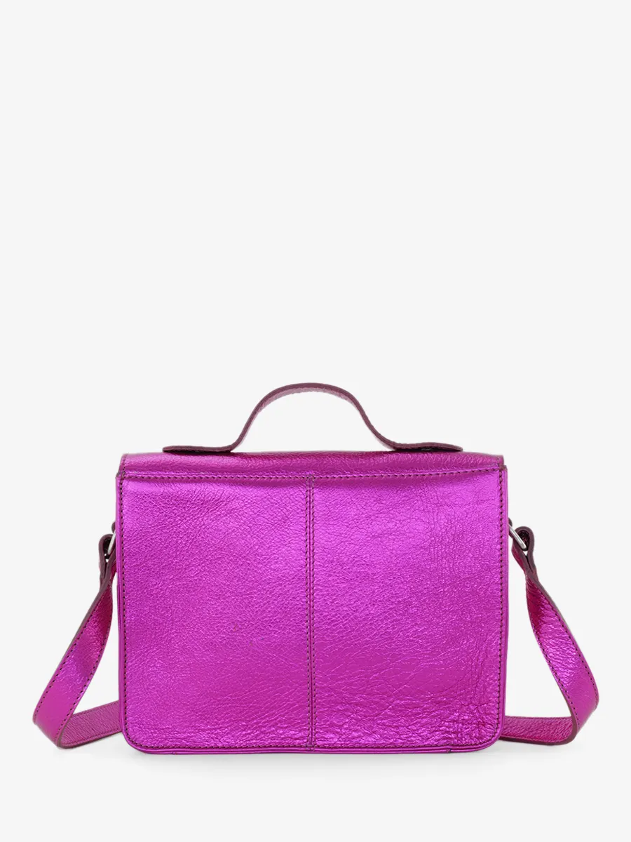 Pink Leather Cross-body Bag for Women - Mademoiselle George Electric Pink | PAUL MARIUS