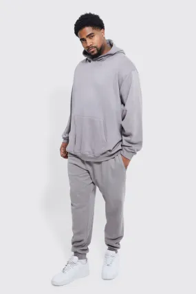 Plus Lightweight Oversized Hooded Tracksuit | boohooMAN UK