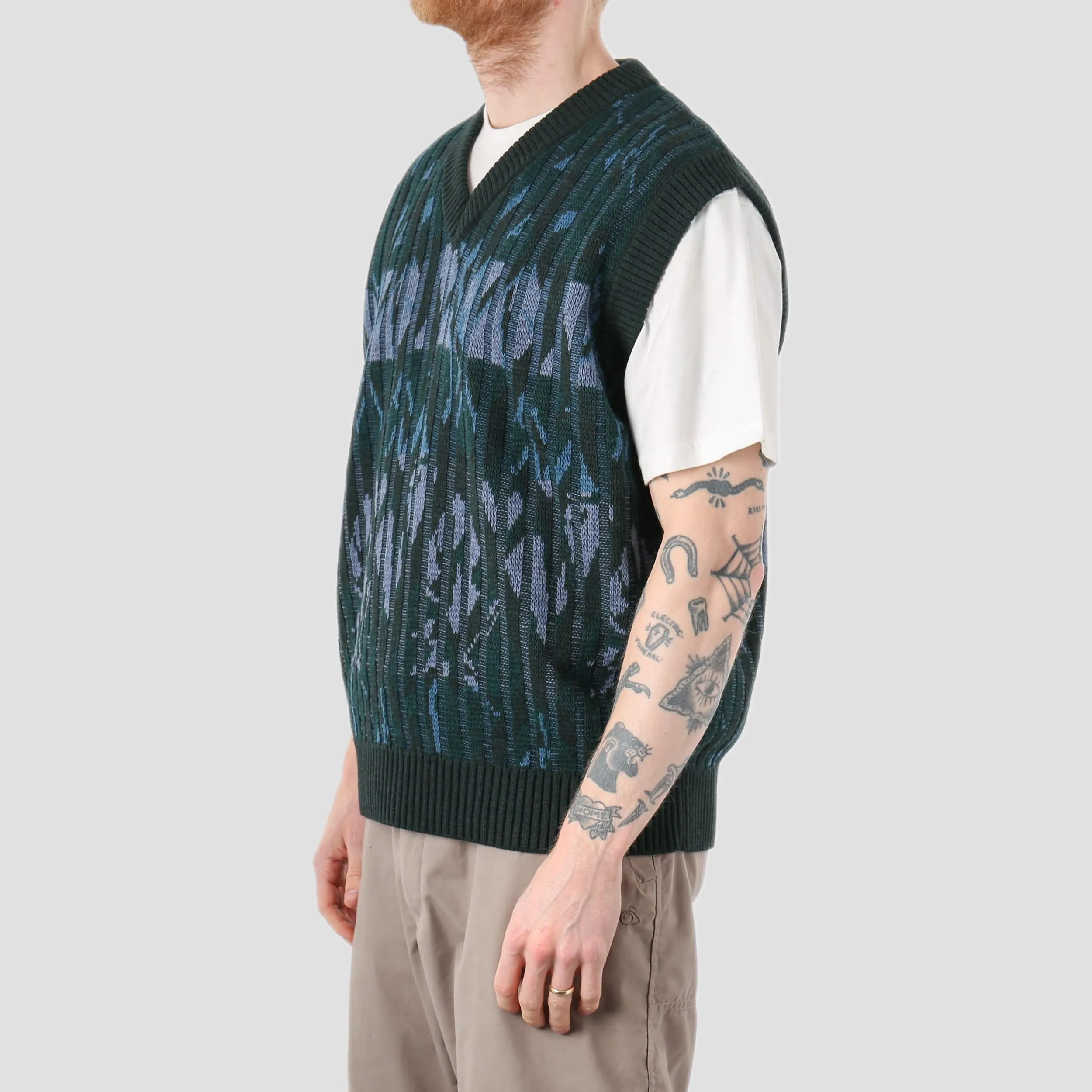 Polar Paul Knit Vest Dark Green