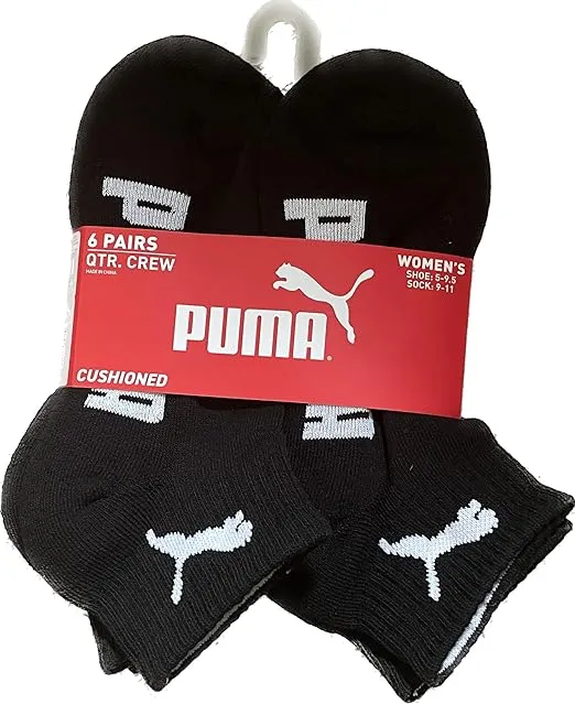 Puma Women's Quarter Crew Socks 9-11