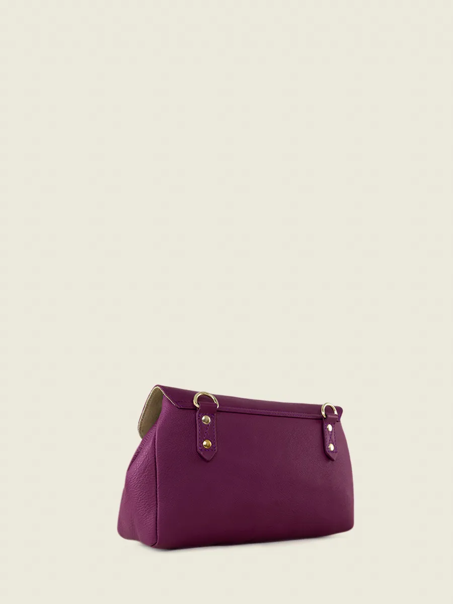 Purple Leather Cross-Body Bag for Women - Suzon M Art Deco Zinzolin | PAUL MARIUS