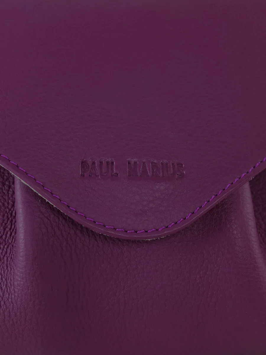 Purple Leather Cross-Body Bag for Women - Suzon M Art Deco Zinzolin | PAUL MARIUS