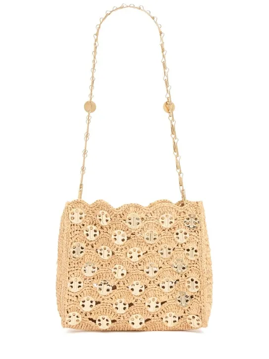 Rabanne   1969 square raffia shoulder bag 