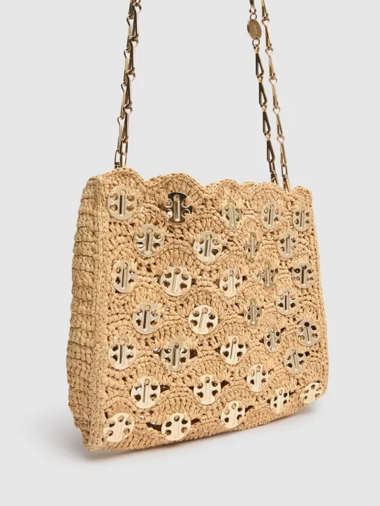 Rabanne   1969 square raffia shoulder bag 