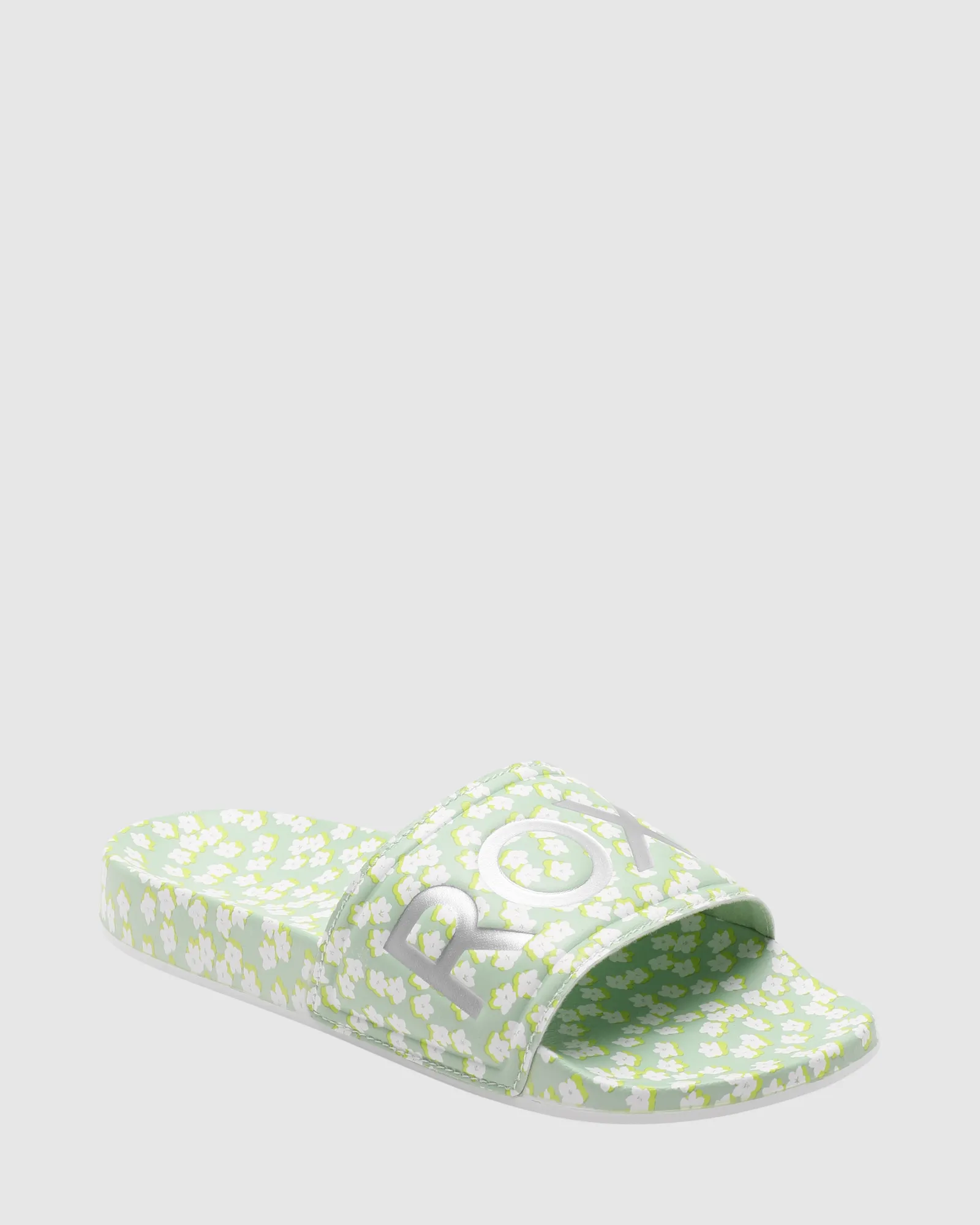 Roxy Womens Slippy Slider Sandals - Green White | SurfStitch