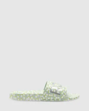 Roxy Womens Slippy Slider Sandals - Green White | SurfStitch