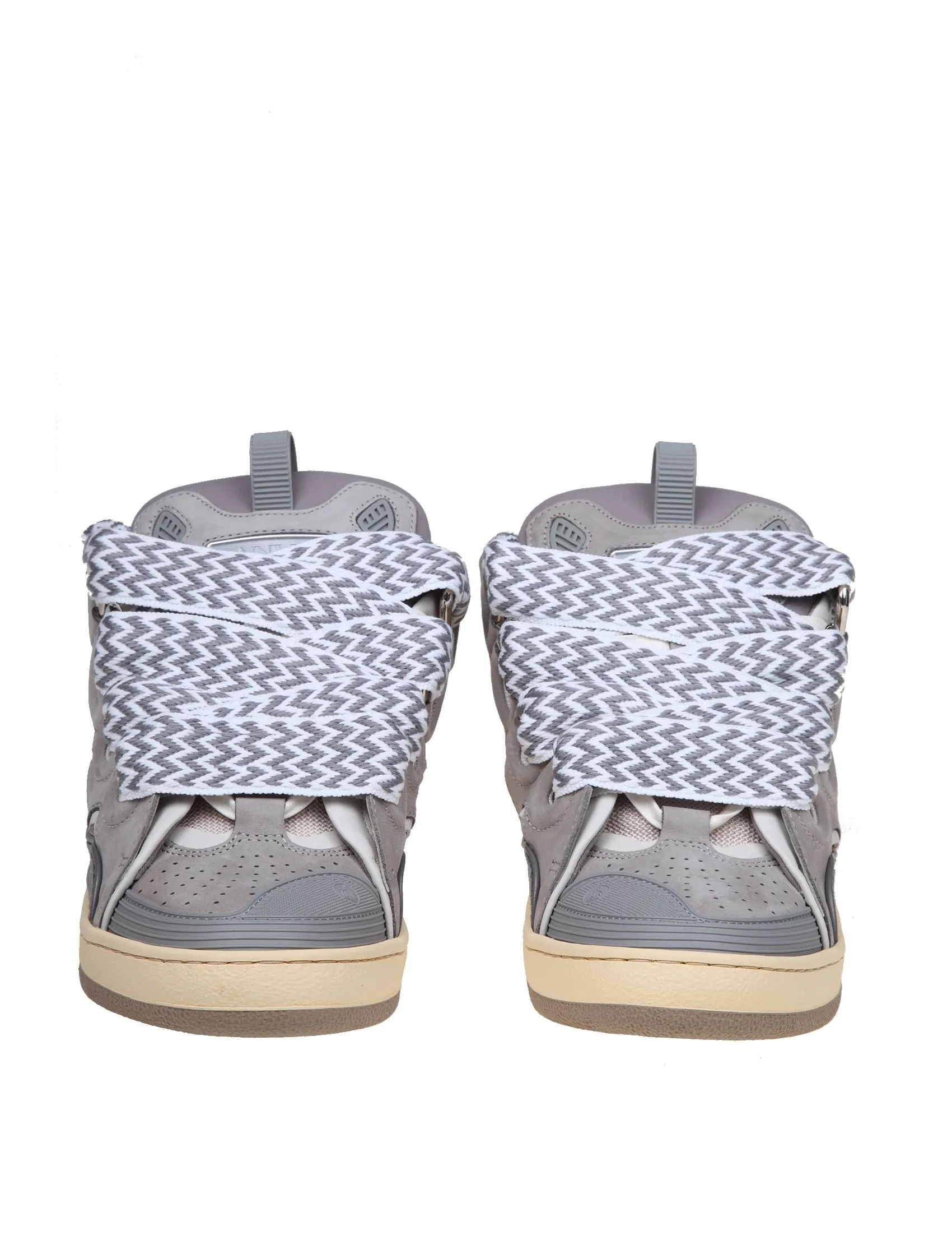 SNEAKERS LANVIN CURB IN PELLE E CAMOSCIO CON LACCI MULTICOLORE