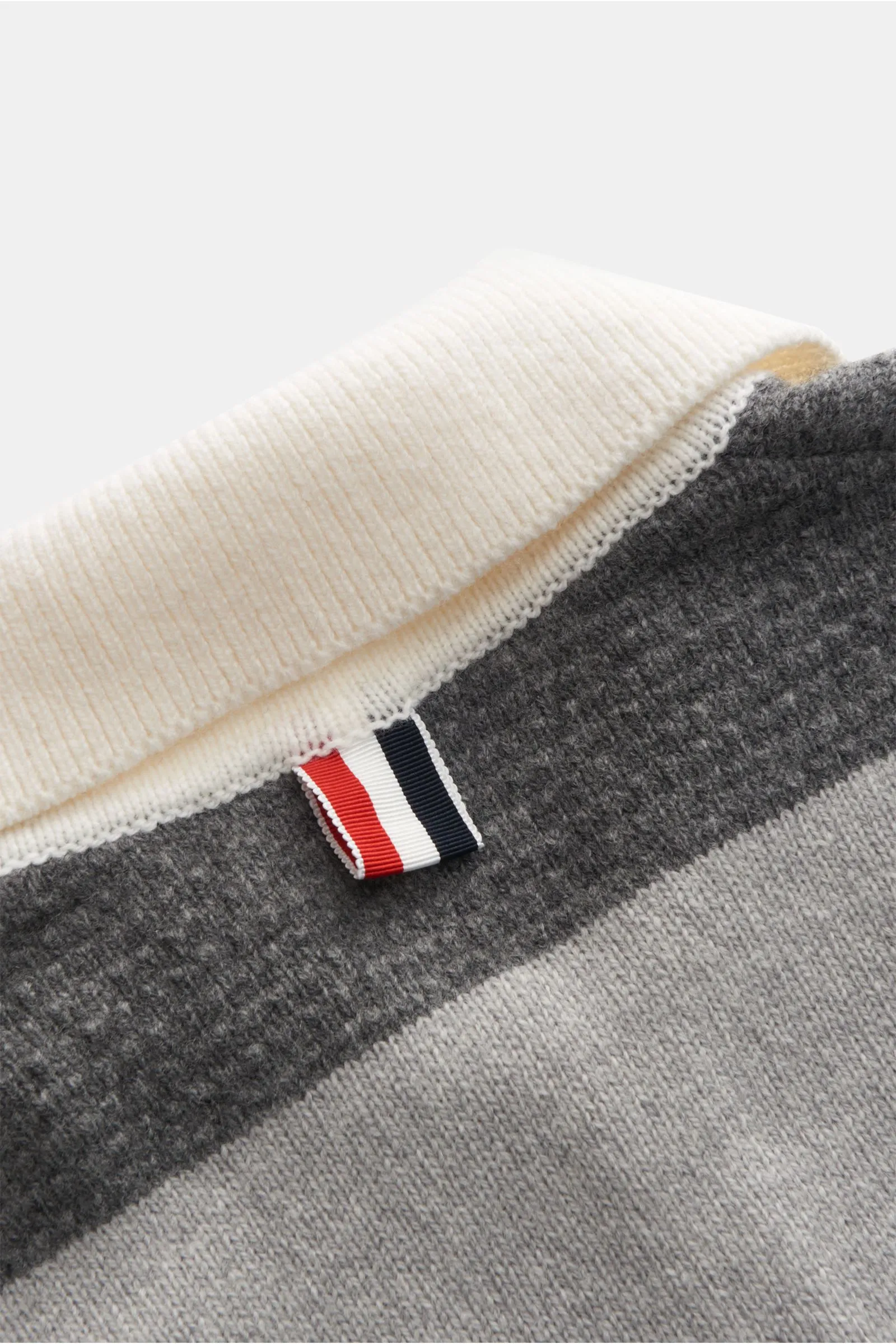 THOM BROWNE knit polo grey striped