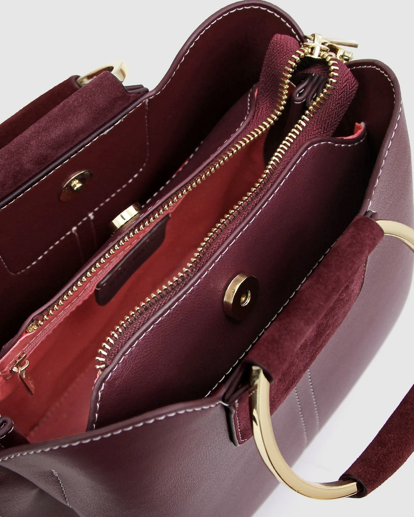 Twilight Leather Cross-Body Bag - Merlot