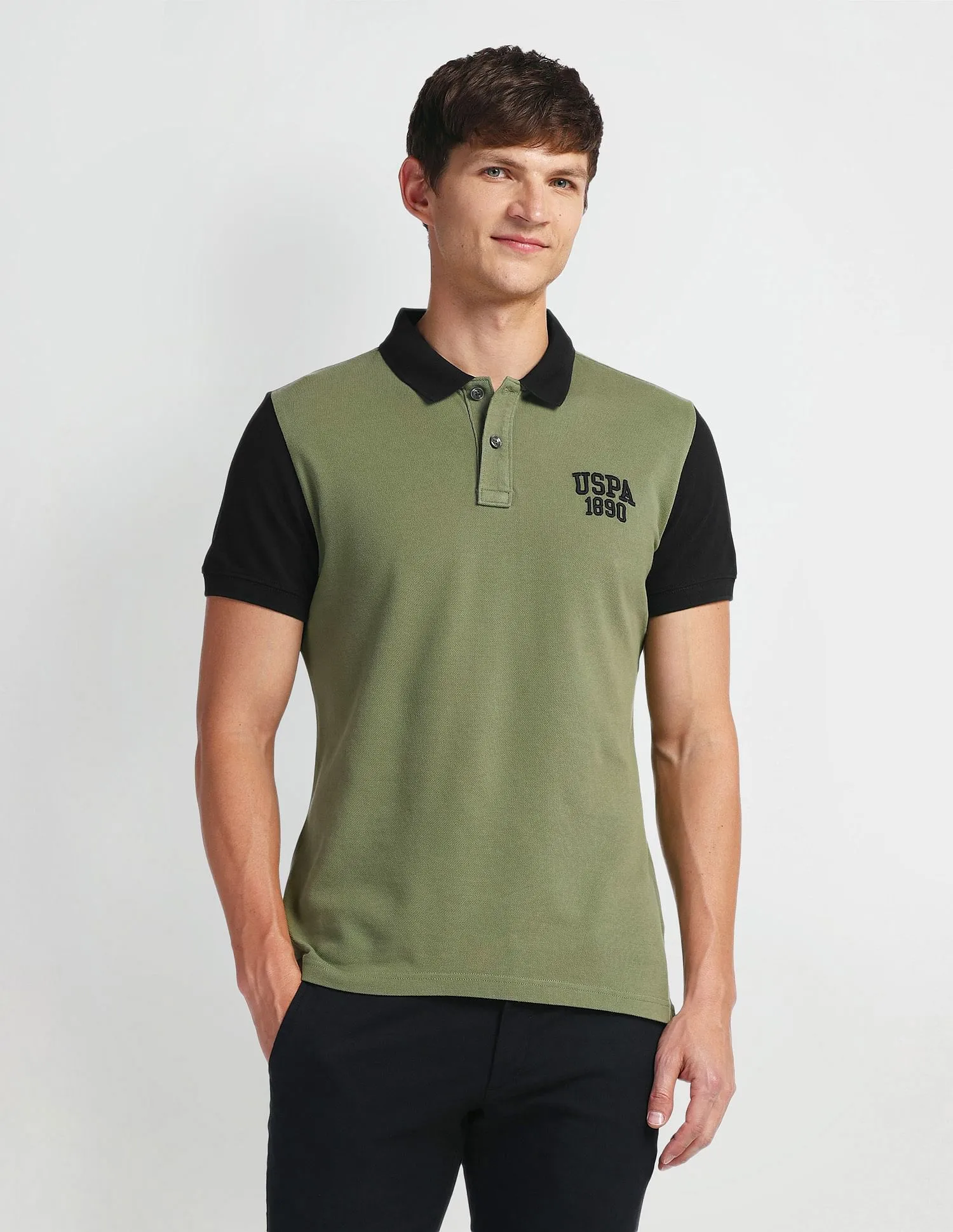 U.S. Polo Assn. Denim Co. Muscle Fit Colour Block Polo Shirt